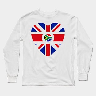 British South African Multinational Patriot Flag (Heart) Long Sleeve T-Shirt